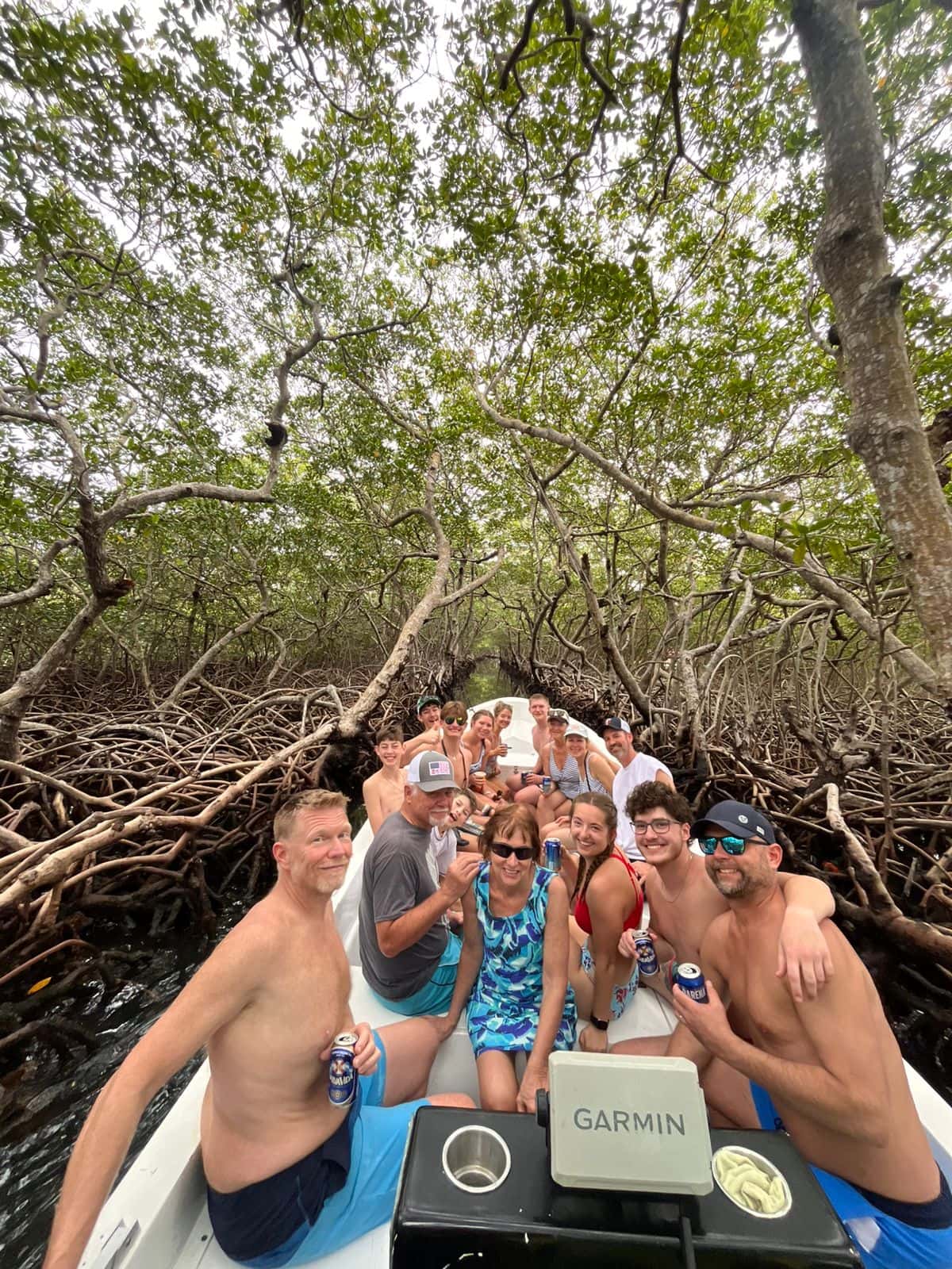 Mangrove boat tour adventure in Roatan.